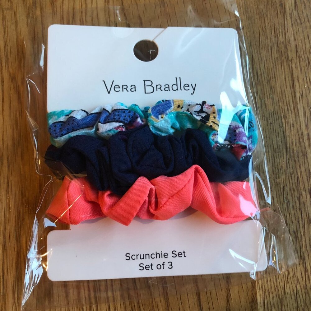 Vera Bradley Scrunchie Set of 3 Antilles Treasure NWT - Picture 2 of 4